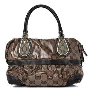 AUTHENTIC GUCCI Coated Monogram Canvas Shoulder Bag